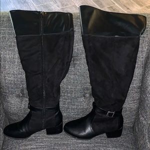 Torrid 8.5 Black Over Knee Boots WIDE calf & width